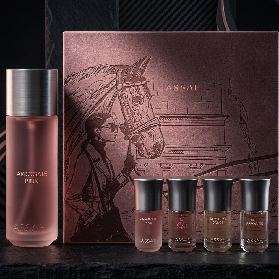 ARROGATE PINK PERFUME BOX       ASSAF