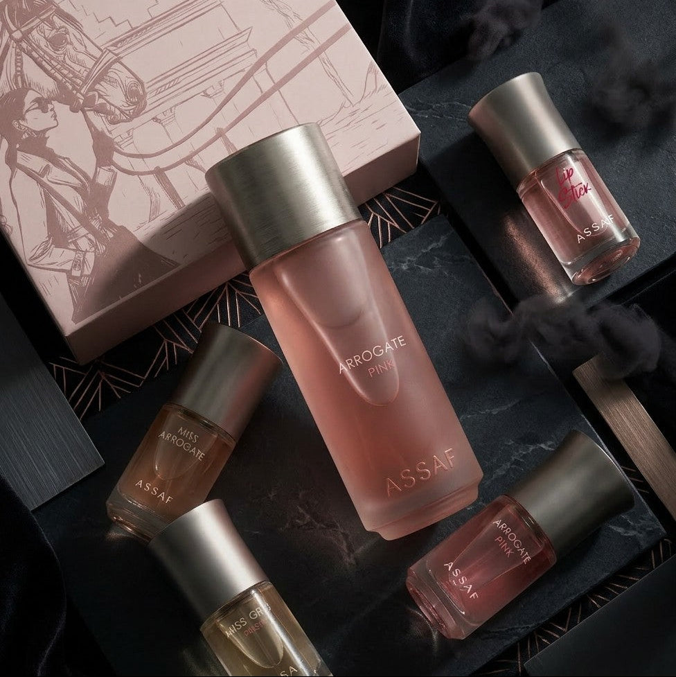 ARROGATE PINK PERFUME BOX       ASSAF